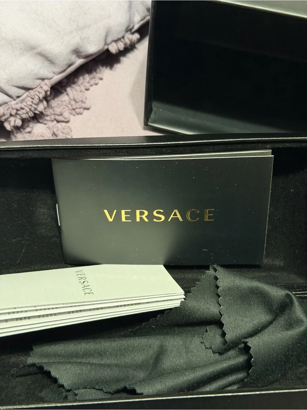 Versace Men’s Clear and Gold Pilot Sunglasses